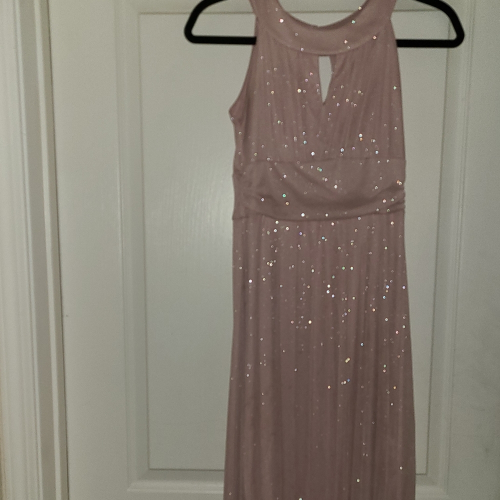 Glittery pink evening gown
